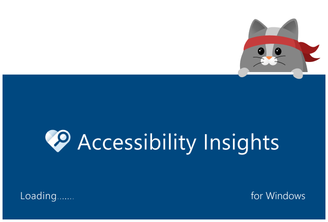 Microsoft&#39;s Accessibility Insights for Windows splash screen showing Ninja Cat